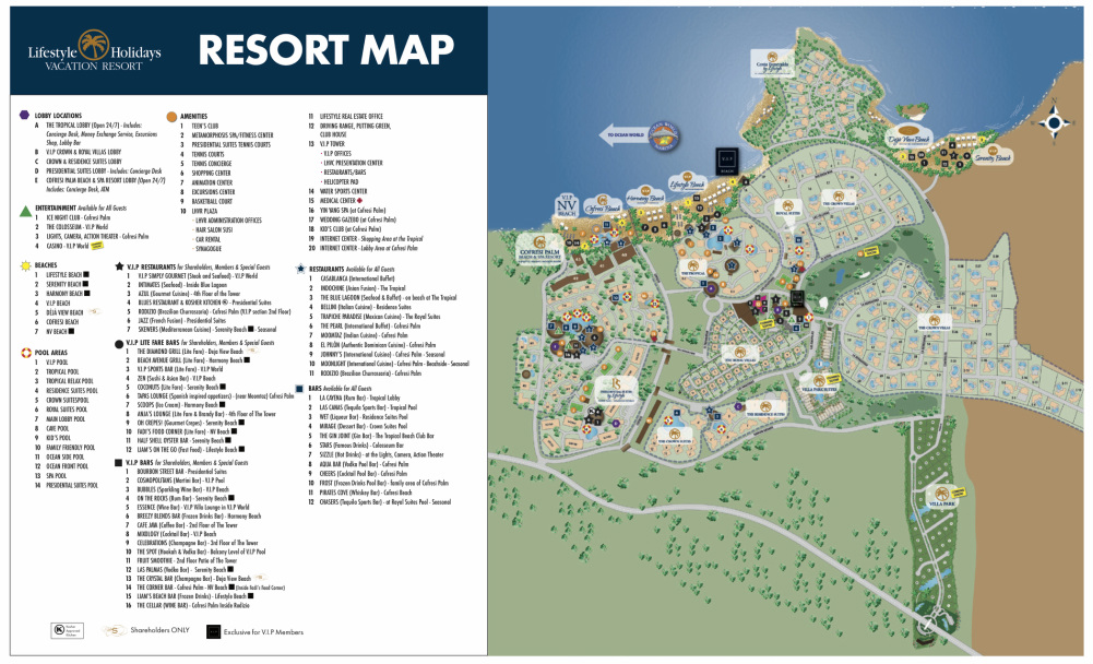 Resort Map Lifestyle Holiday Vacation Club Travel